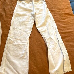 White linen pants